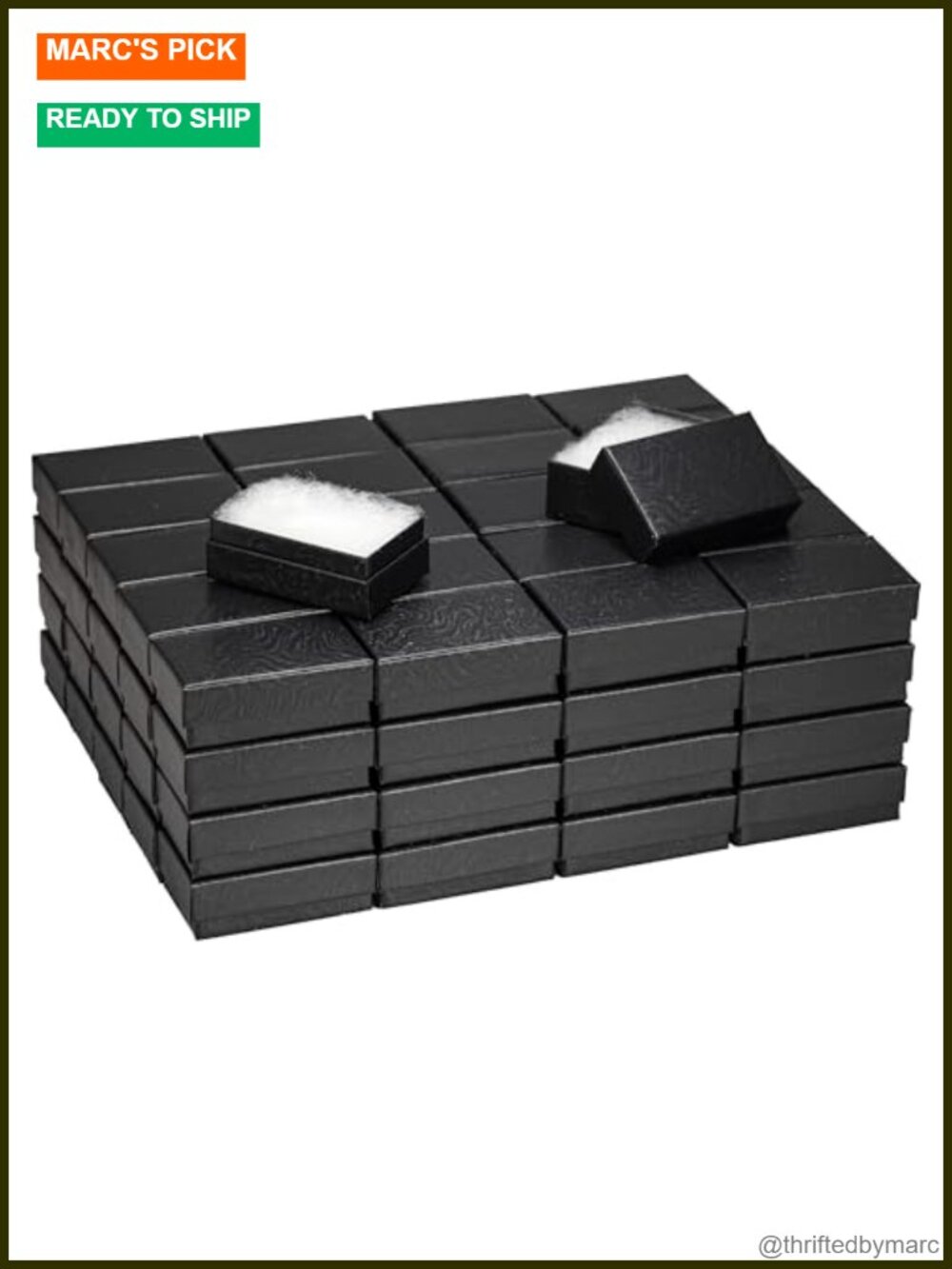 100 Pack Cotton Filled Jewelry Gift Boxes 2.5x1.5x.88 Cardboard
